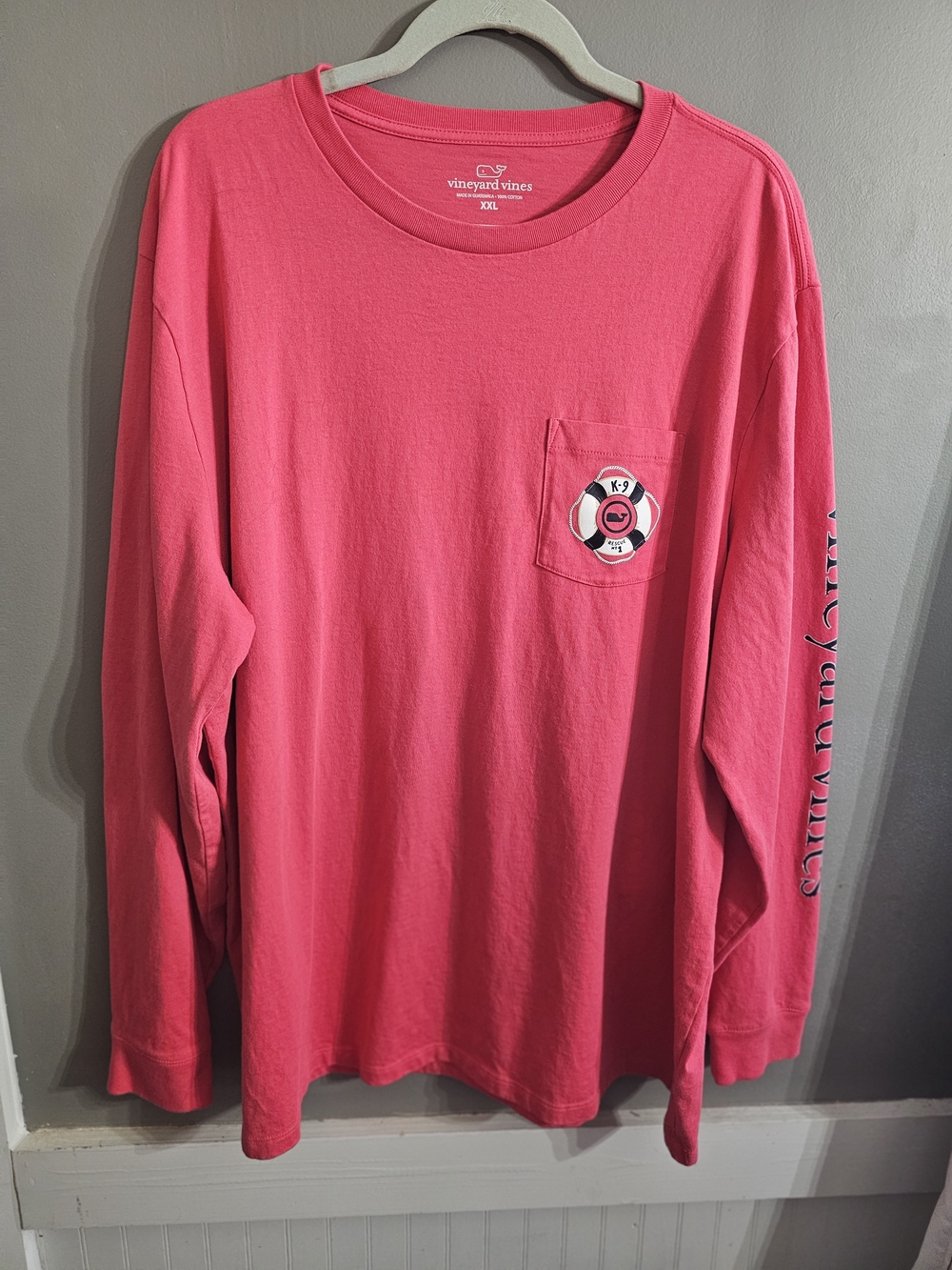Vineyard Vines Long Sleeve Pocket Tee Rescue Dog
